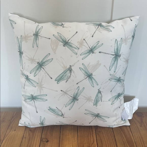 NWOT Green Pillow with Dragonfly Design - Picture 2 of 3